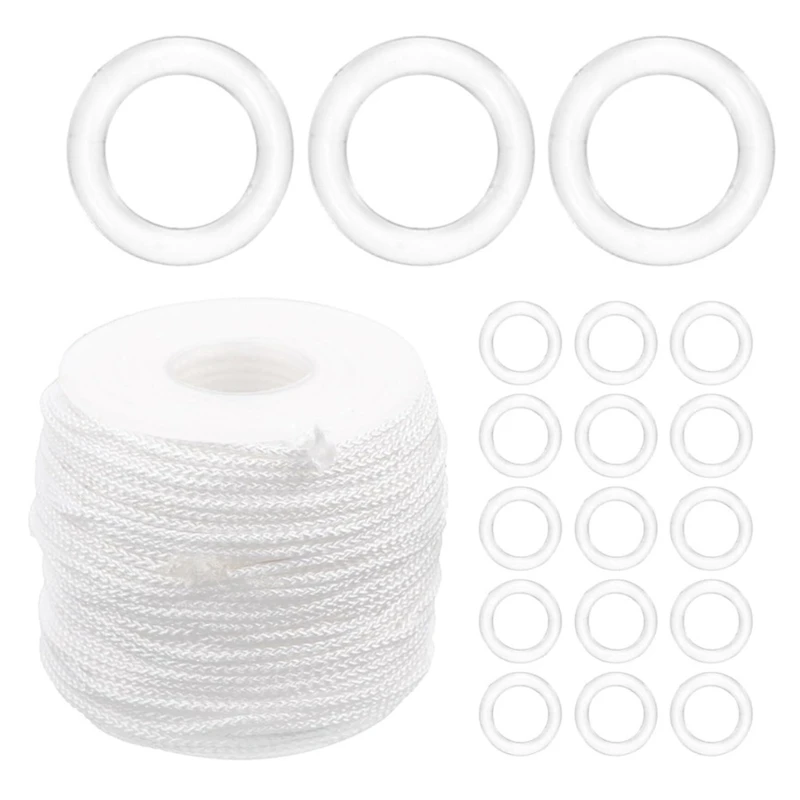 2024 New Roman Blind Rings and Cord 100Pieces with 55 Yard White Cord Roman Shade