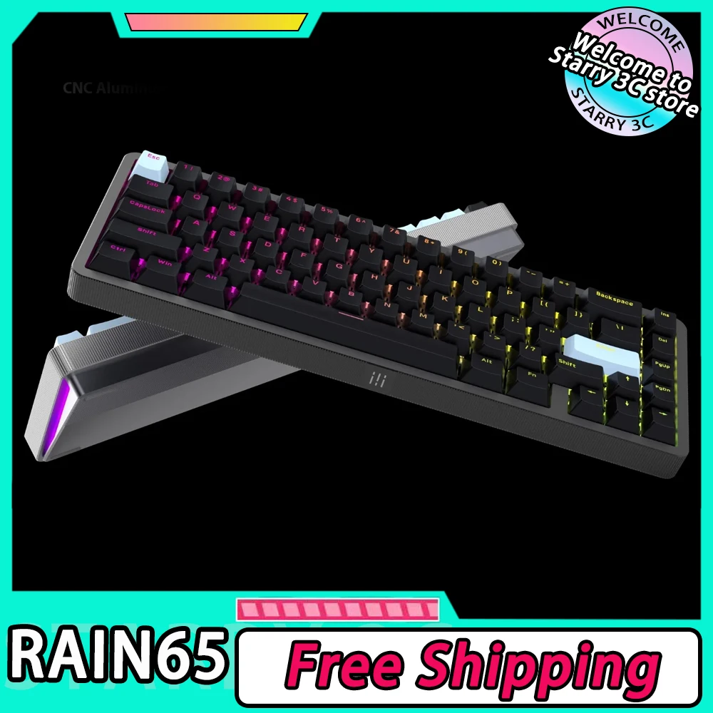 

IPI Rain65 Magnetic Switch Mechanical Keyboard Aluminium Alloy Three Mode Keyboard 8000hz Return Rate Gaming Keyboard Gamer Gift