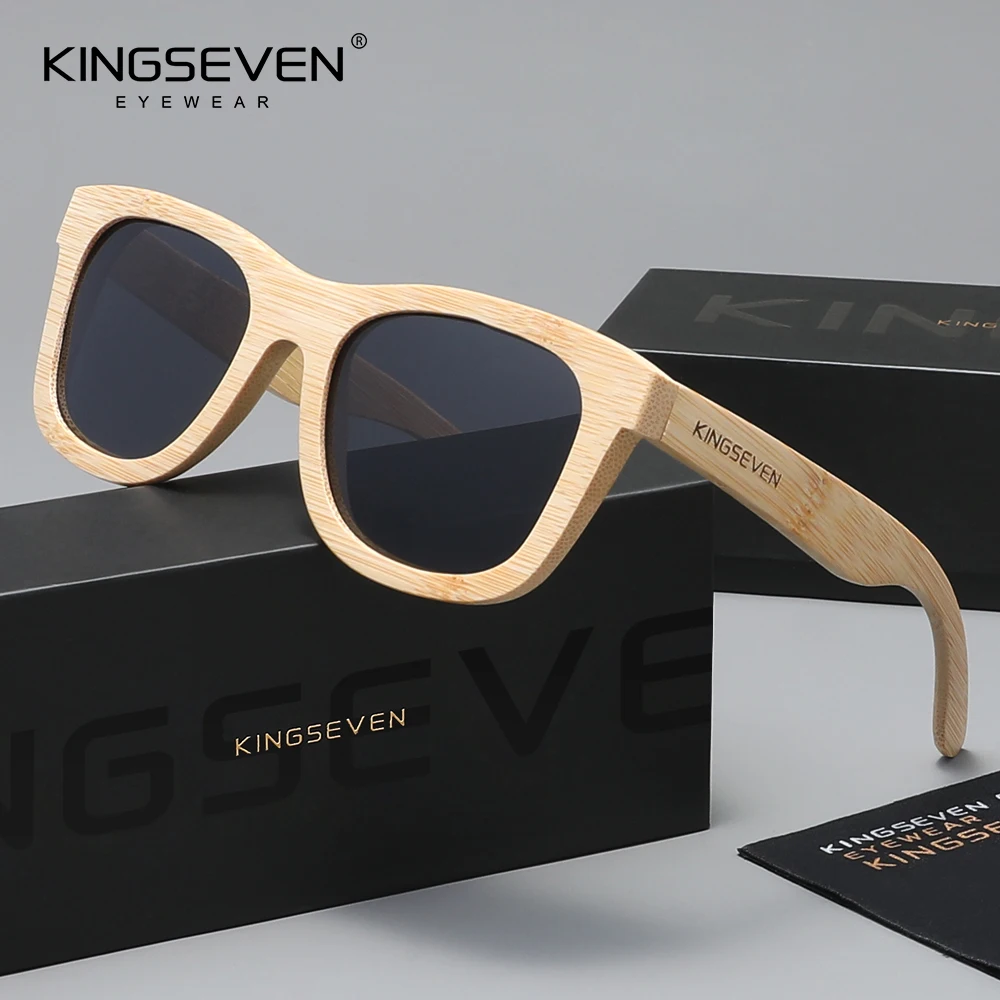 

Винтажные деревянные солнцезащитные очки KINGSEVEN, поляризационные очки для мужчин и женщин, модные очки из орехового дерева с защитой от ультрафиолета UV400, роскошные очки для вождения