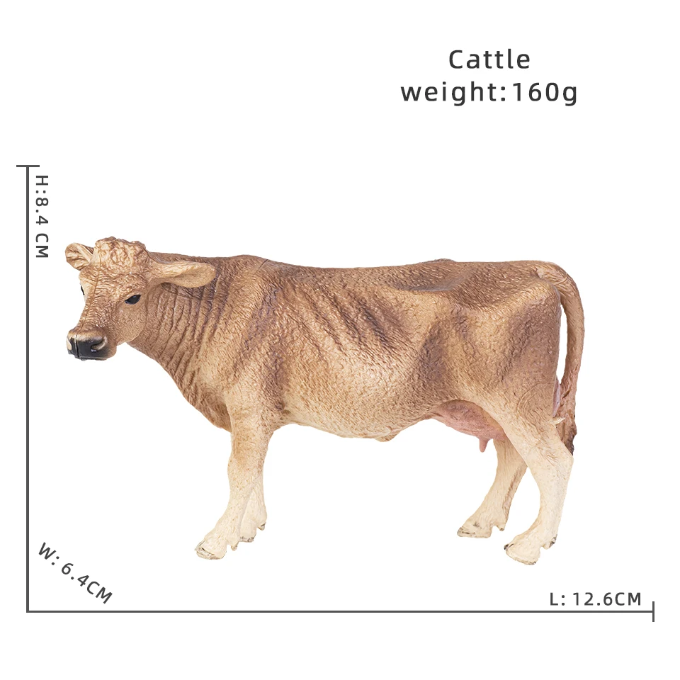 Nutztiere Milch Kuh Geflügel Rinder Kalb Stier Bison Ox Action figuren Sammlung PVC frühen pädagogischen Spielzeug Kinder Geschenk – Detail 12