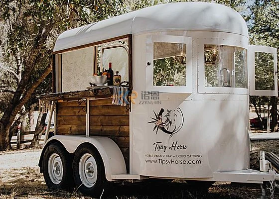 アイスクリームトラックフードカート、ストリートフードカー、コーヒーカート、ホットドッグスタンド、馬のトレーラー、完全装備、中国