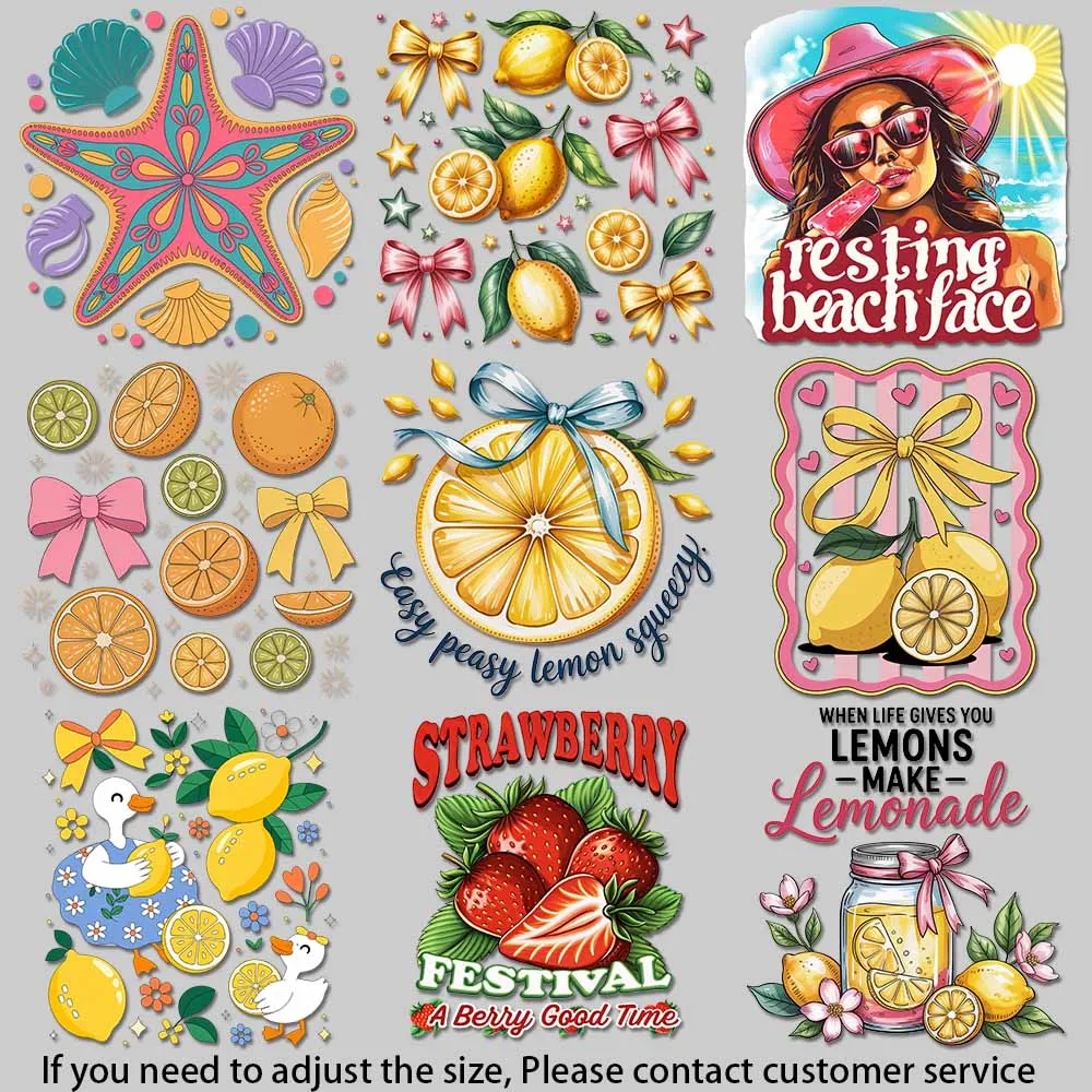 Vibrant Summer Lemon Heat Transfer Patch - DIY Decal for T-Shirts, Tote Bags & More - Washable & Durable