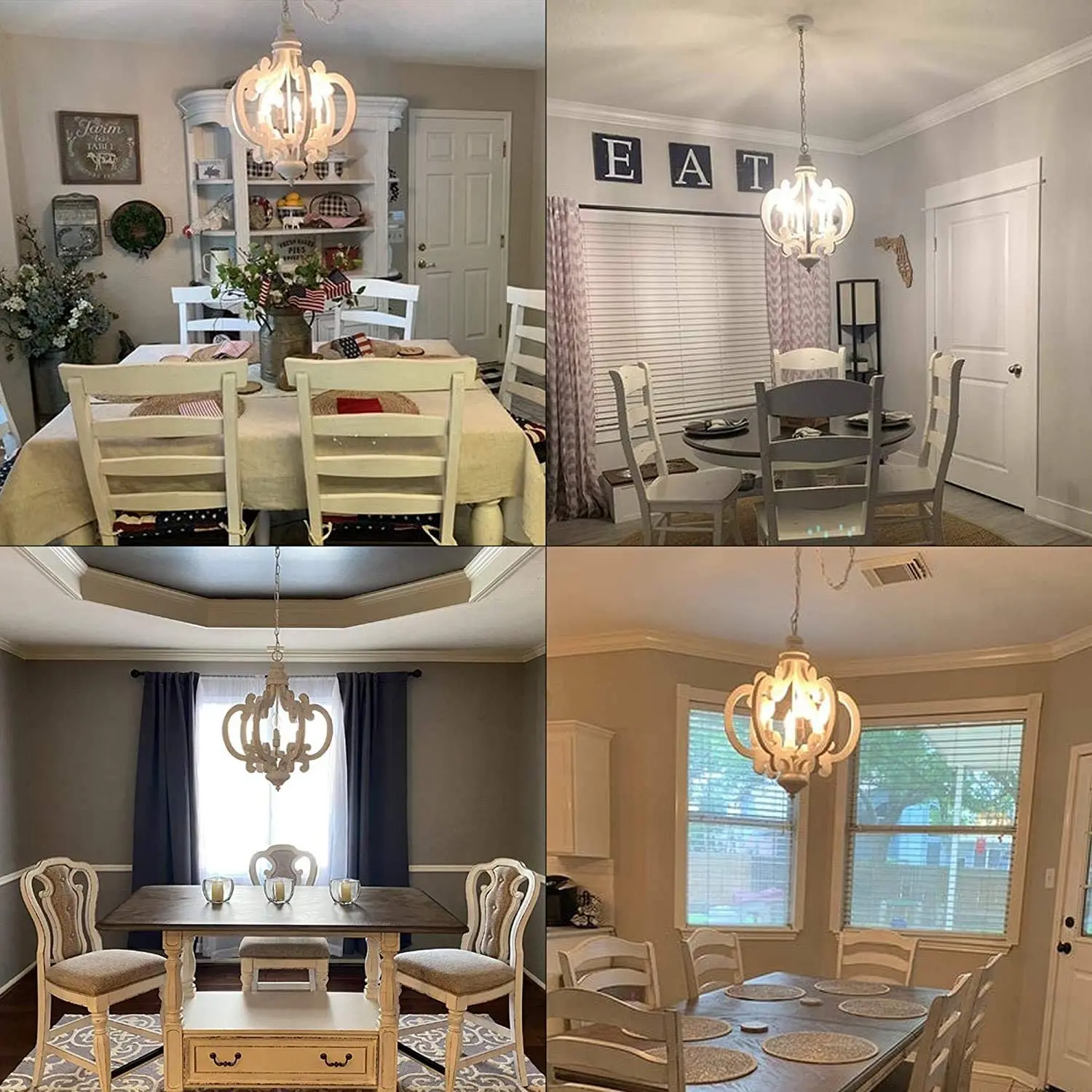 Vintage Wood Chandelier Lighting For Living Room Bderoom Kitchen Chandeliers farmhouse Loft Retro Indoor Lamp Lights Fixture
