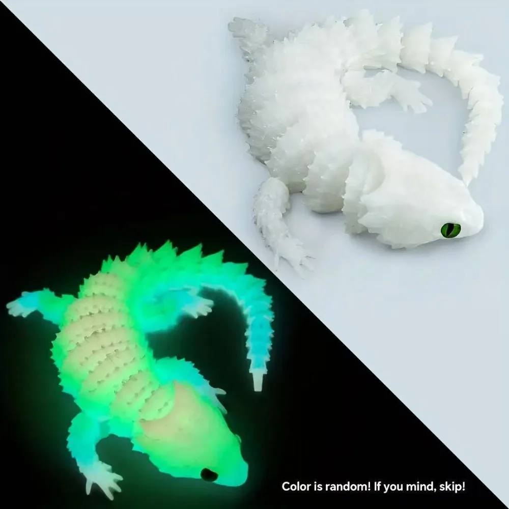 Movable Joints 3D Printed Lizard Flexible Colorful Lizard Figurines Openable Mouth Creative Design Articulated Lizard Rockery