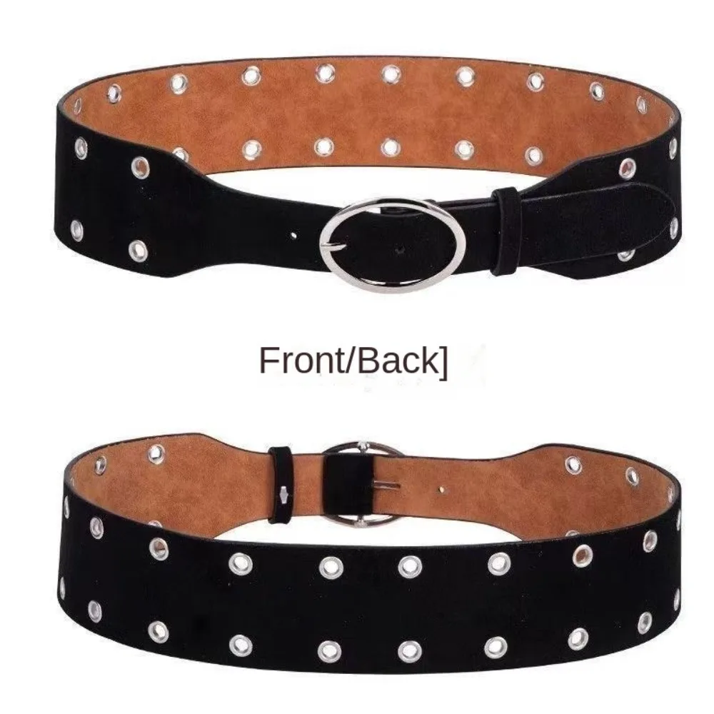 

New Retro Suede Leather Wide Belt Casual Versatile Waist Strap Pin Buckle Waistband Women