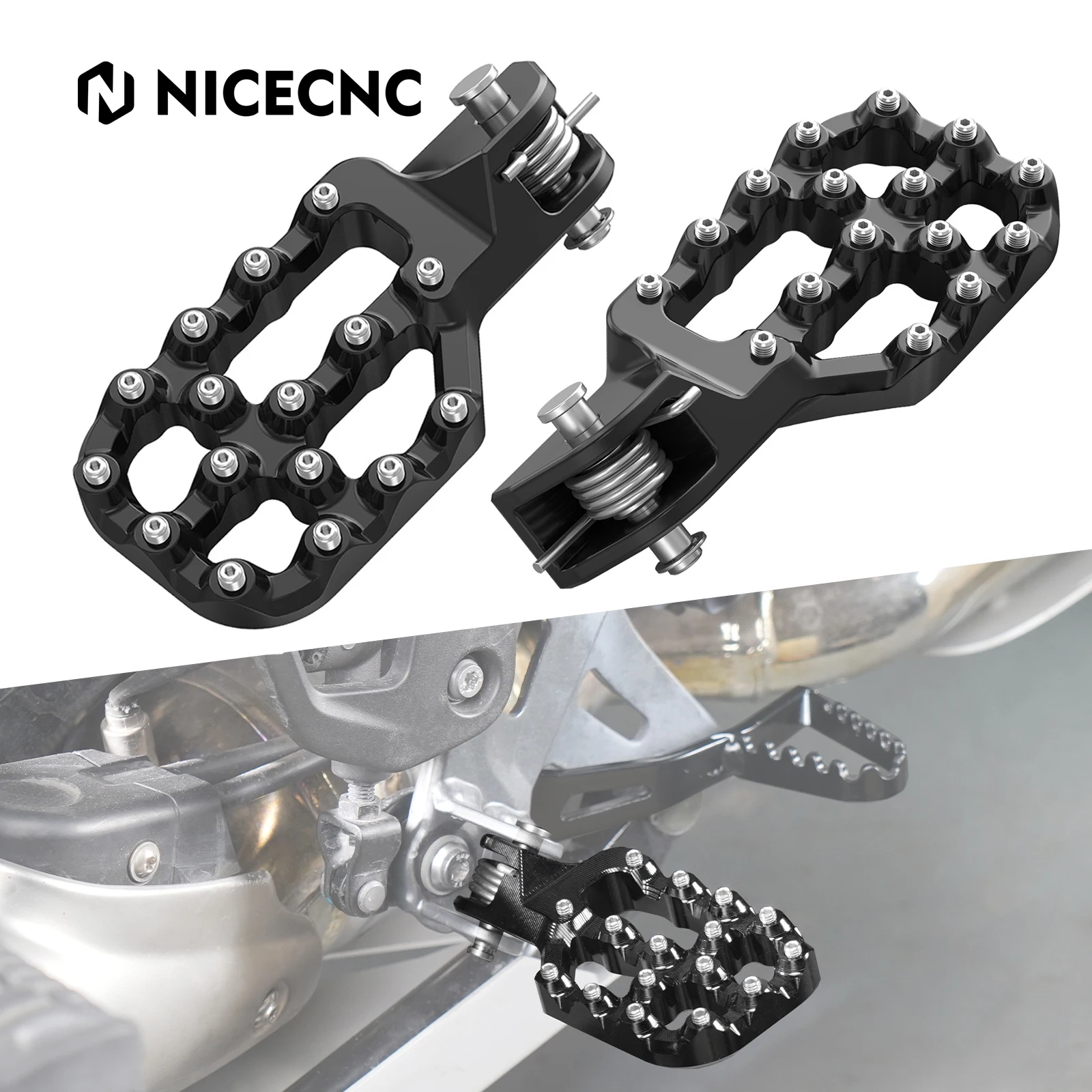 Motorcycle Wide Offset Footpegs for BMW R1200GS/Adventure R1200GSA 2013-2018 R1250GS Adventure 2019-2024 R1200 R1250 GS GSA