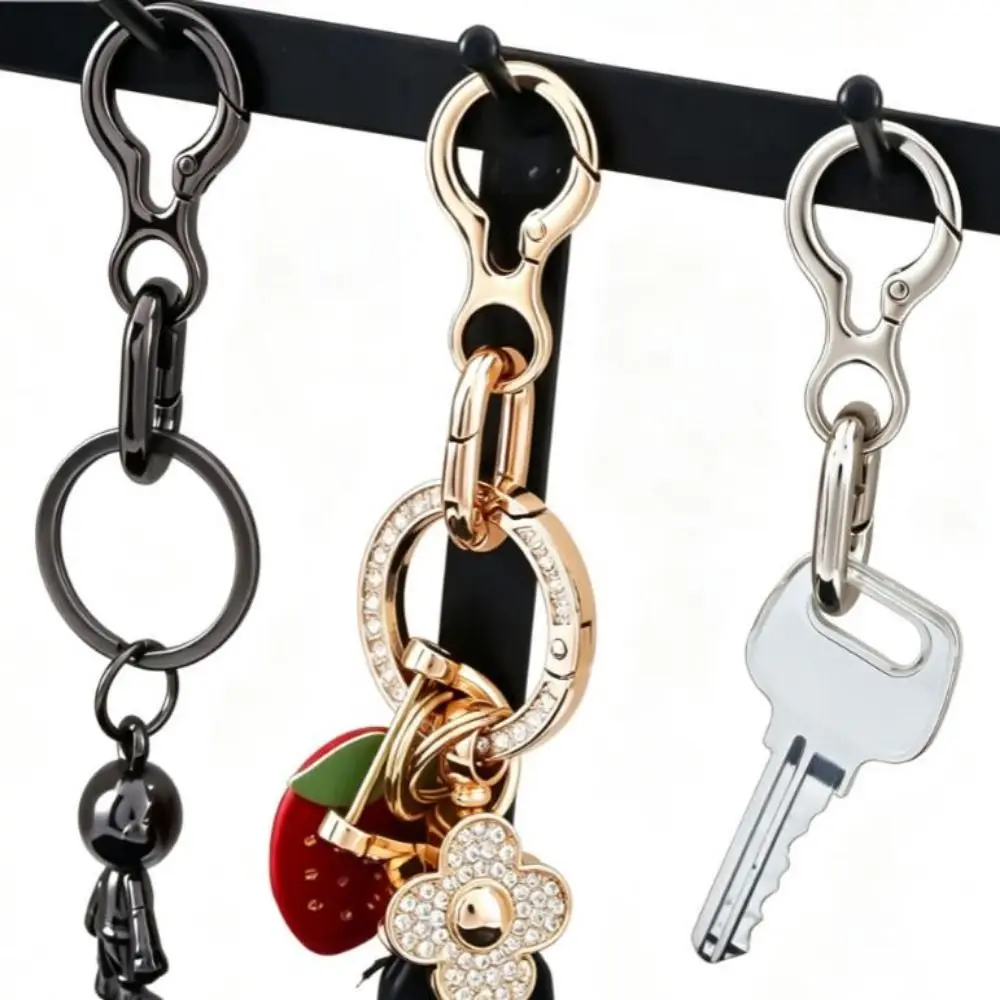 2pcs Metal Double Opening Swivel Clasp Clips Zinc alloy 3 Colors Swivel Spring Snap Hooks with Key Ring DIY Keychains Lanyard