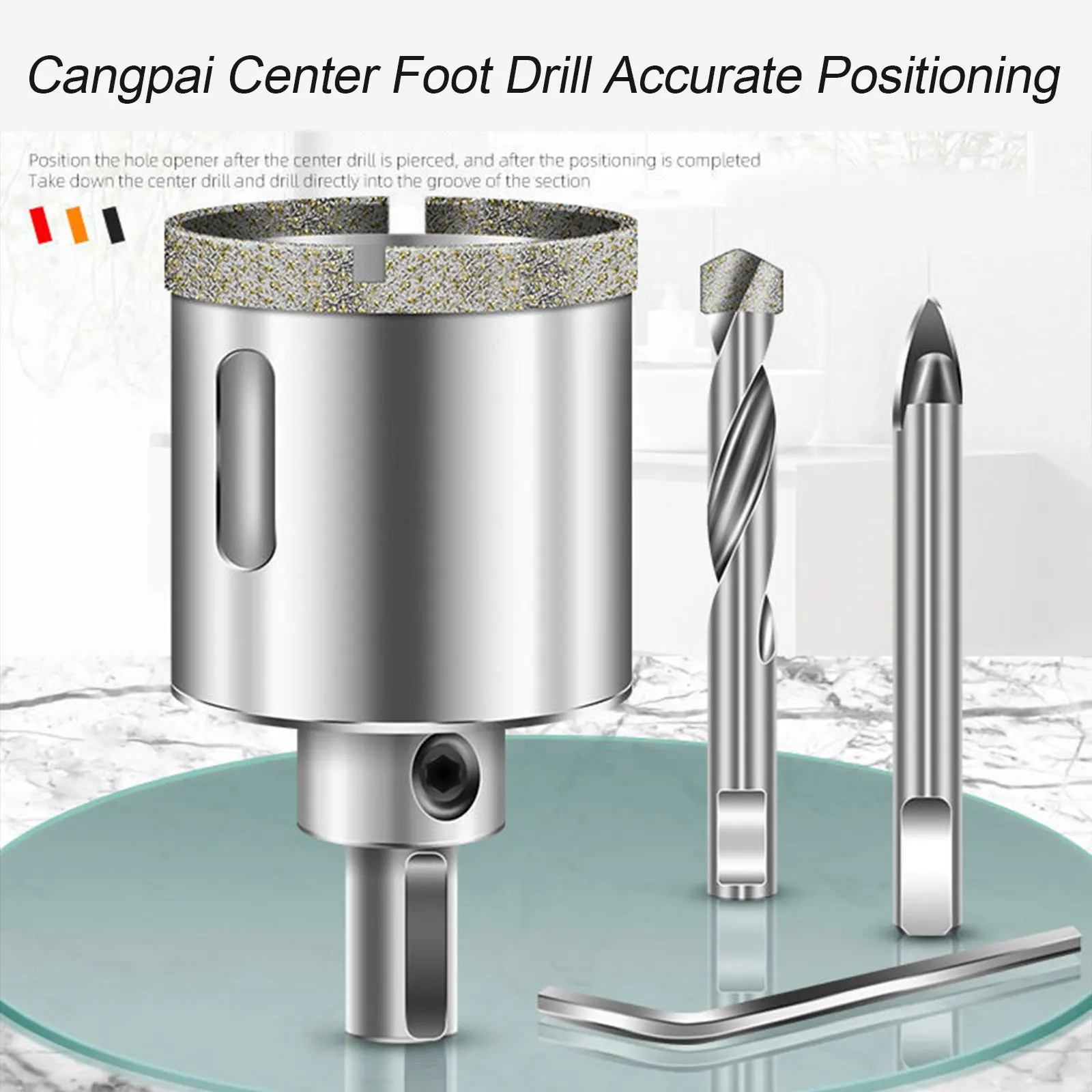 Diamond Coated Center Drill Bits Hole Saw Cup Saw Easy to Locate Stood Kit Tools Tile Marble Glass Power Tool Accessories