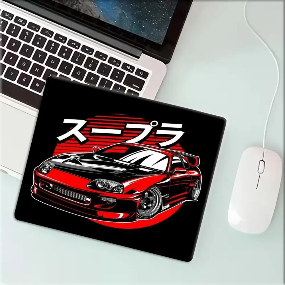 Red Black Supra Car Japanese Text Mouse Pad Mouse Mat Small Desk Mat Gaming Mat Non-Slip Rubber Base Computer Mat 22*18/25*29CM