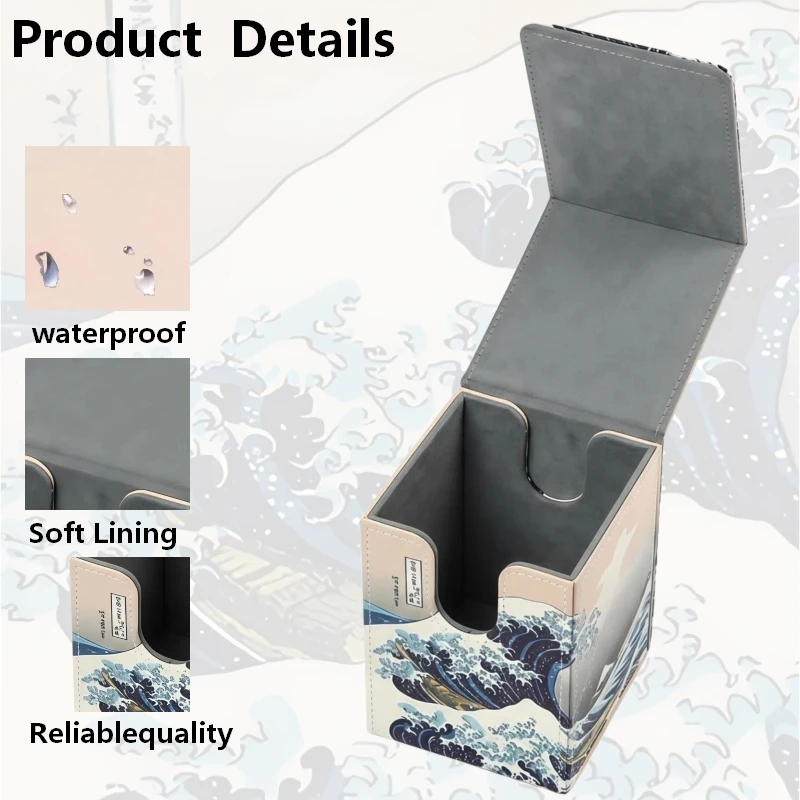 صندوق بطاقات من جلد البولي يوريثان الفاخر متوافق مع بطاقات Mtg - يحمل أكثر من 100 بطاقة واحدة، صندوق تخزين بطاقات التداول مناسب لبطاقات Tcg/Ptcg/Ygo، حامل بطاقات رياضية مع فواصلين، مثالي لعشاق البطاقات، لون المشمش، هدية عيد الميلاد