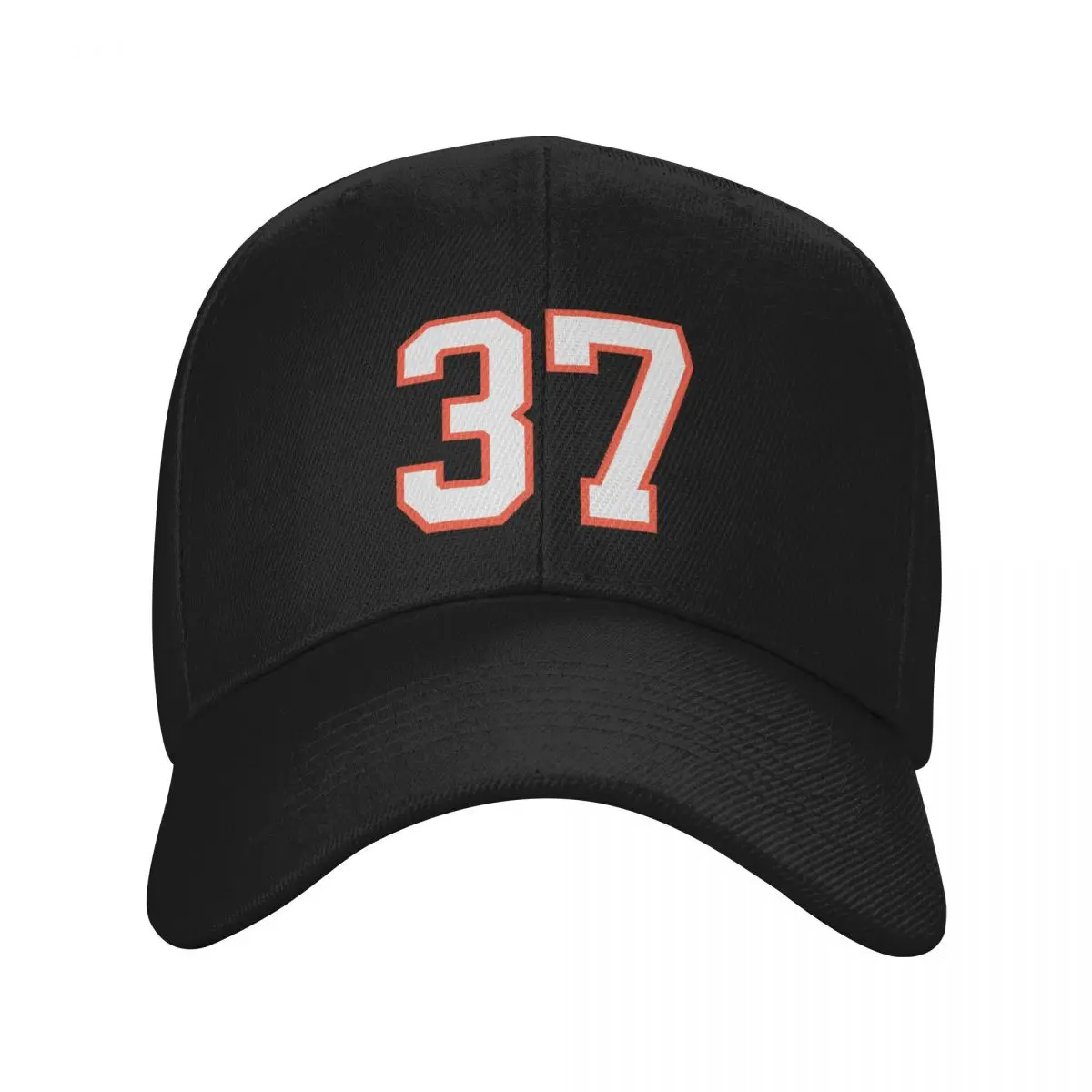 Sports Number 37, white orange color lucky sport thirty seven Baseball Cap Wild Ball Hat Mens Caps Women's