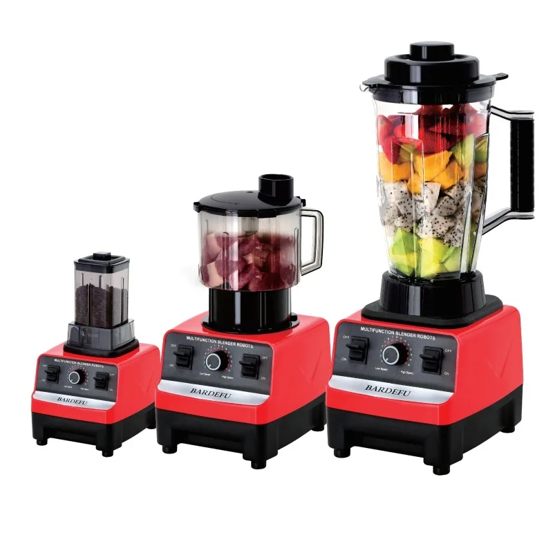 High Speed Commercial Mixeur Blender Machine 3 in 1 Silver Crest Juicer Blender and Grinder Electric Food Blender for Kitchen