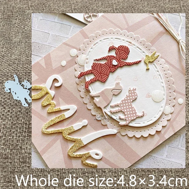 New Design Craft Metal stencil mold Cutting Dies girl with bird decoration scrapbook die cuts Album Paper Card Craft Embossing