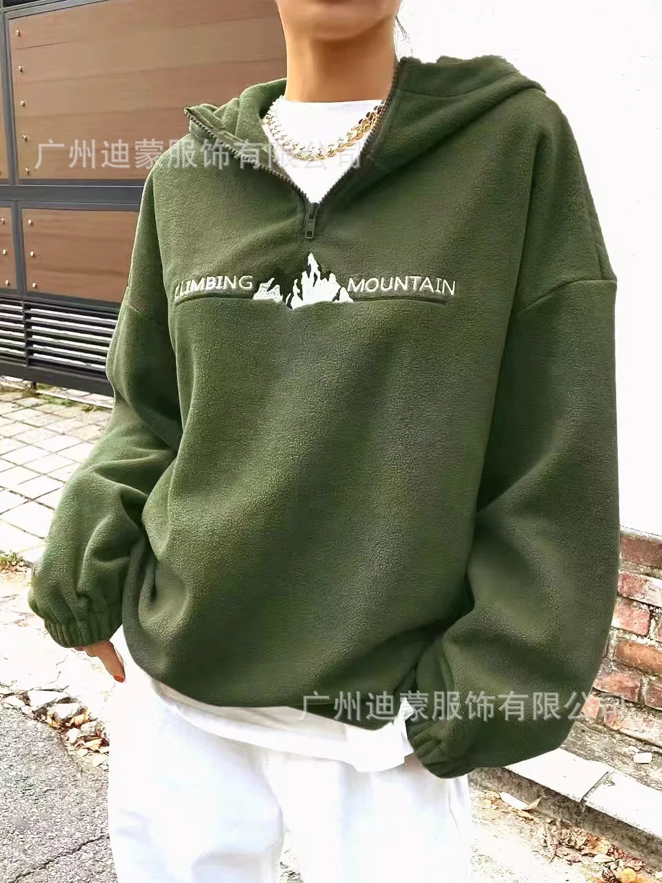 Autumn Winter Embroidered Street Basic Hoodies New Women's Hooded Sweatshirt Fashion Fleece Zipper Pullover Top  vintage clothes