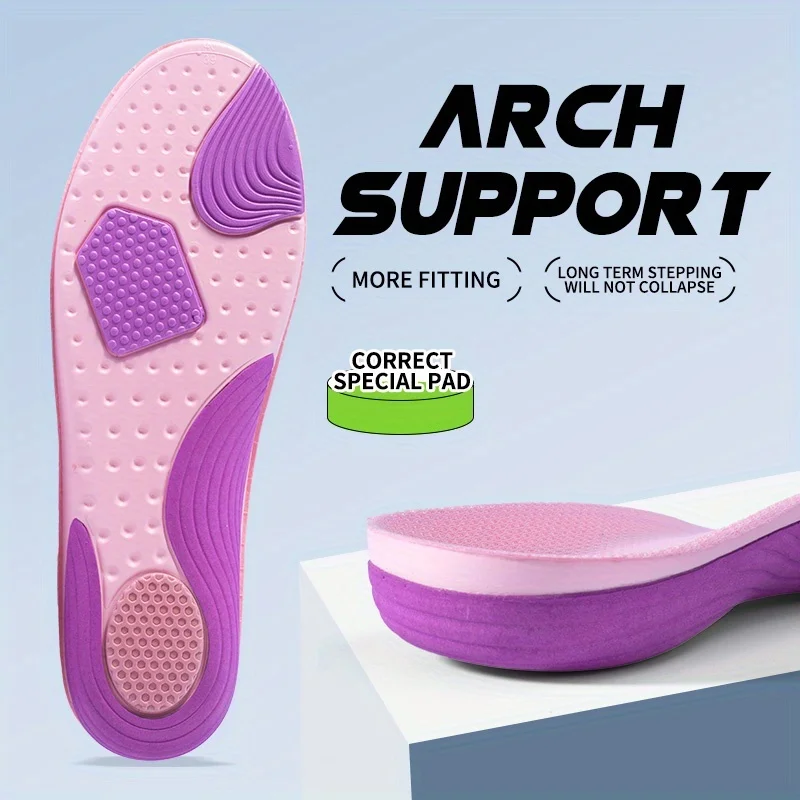 

1 Pair Arch Support Insoles with Correct Posture & Heel Cushioning -Shock Absorption Breathable Insoles for Running Shoes,Sports