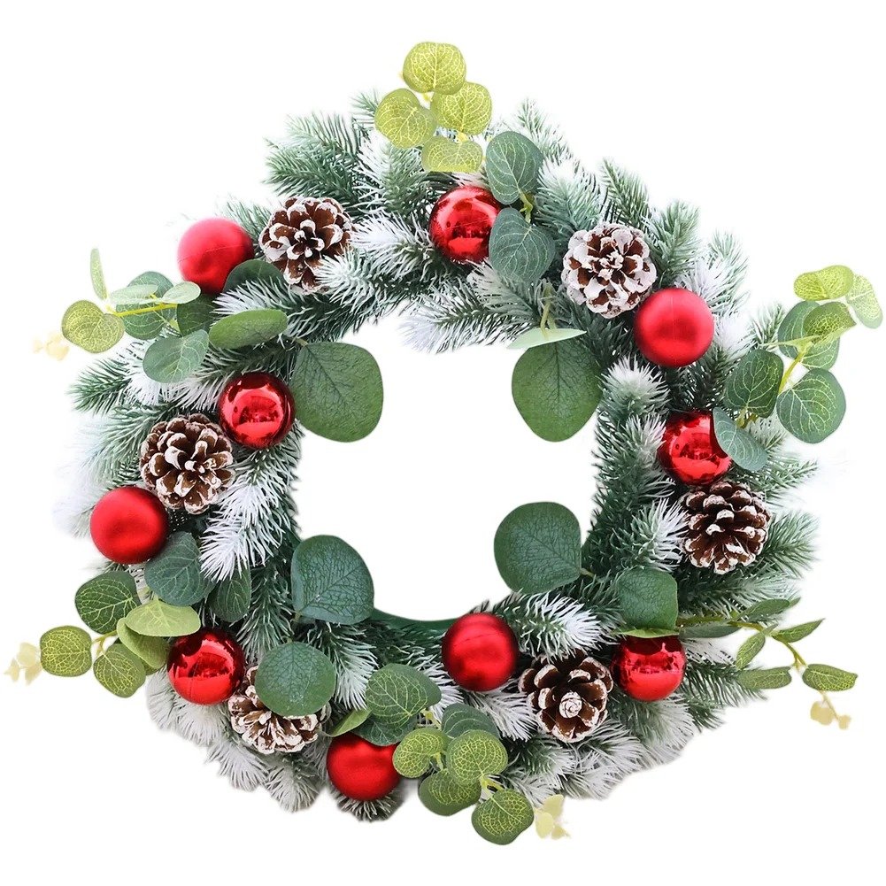 

Праздничный декор Рождественский венок Аутентичная ботаническая легкая конструкция Пластиковый материал Реалистичная листва