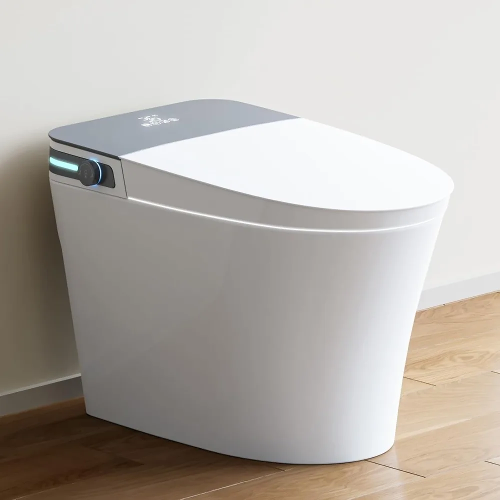 

Smart Toilet with Auto Open/Close Lid, Smart Toilet with Bidet Built-in, Instant Warm Water, Elongated Heated Toilet Seat, Dryer