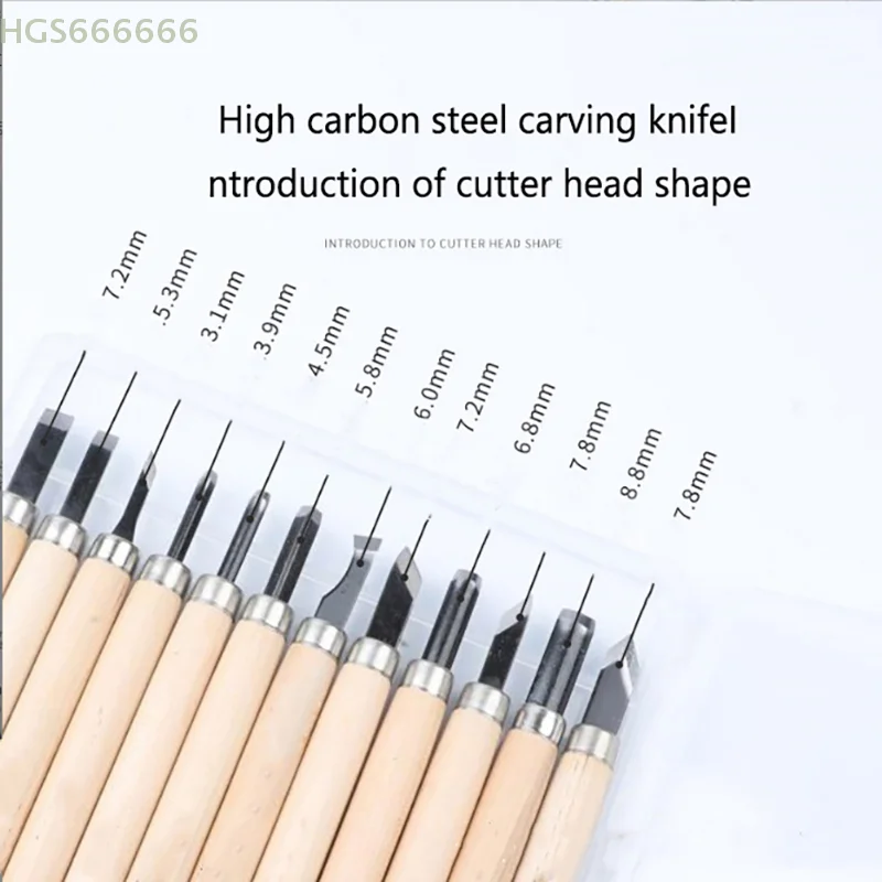 

12pc DIY Hand Tools Knife Kit Wood Sculpting Chisel Set for Precision Cuts & Detailed Craftsmanship
