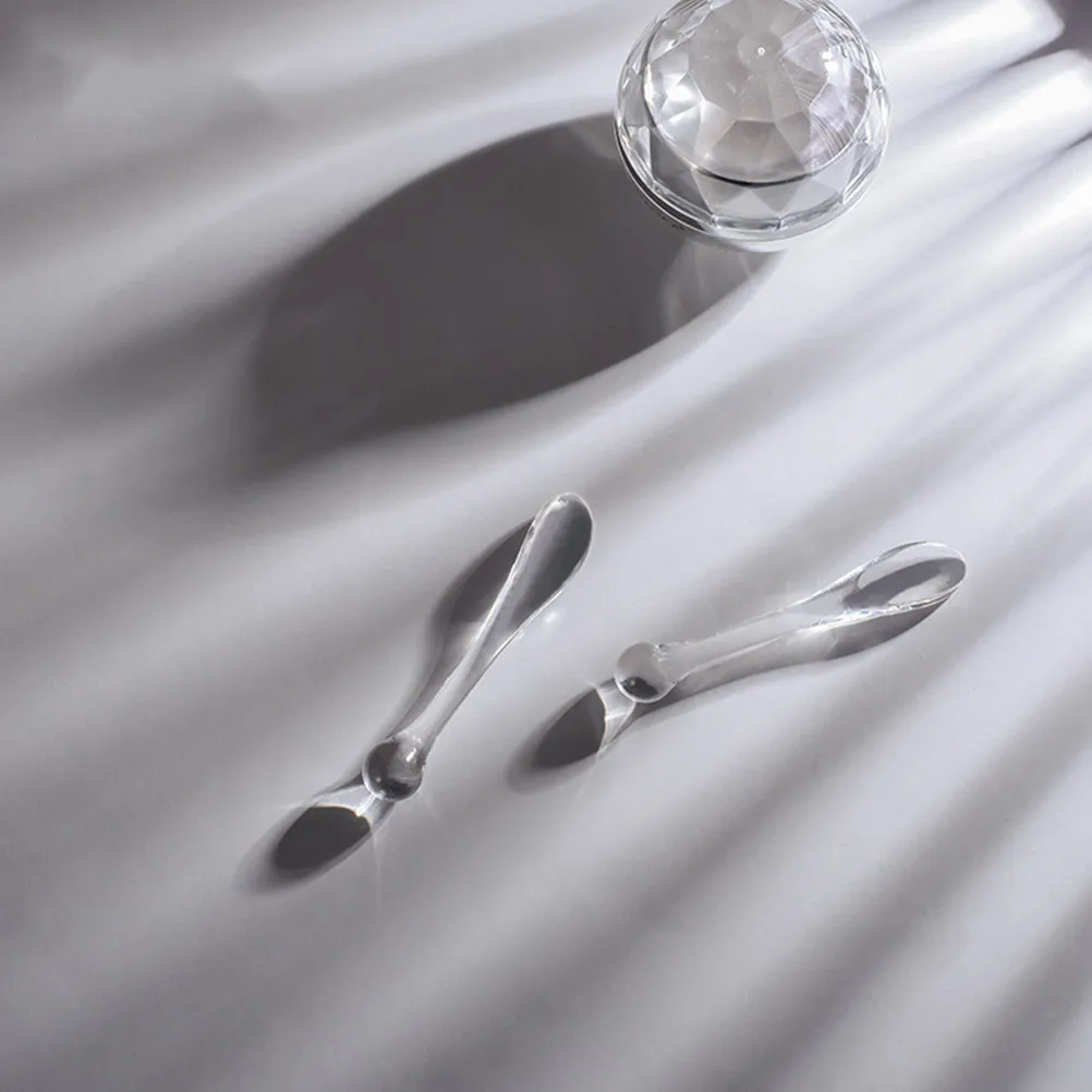 

10Pcs Face Cream Spoons Eye Cream Scoops Skincare Spatula Spatula ABS Transparent Spoon for Facial Masks Essence Lotion