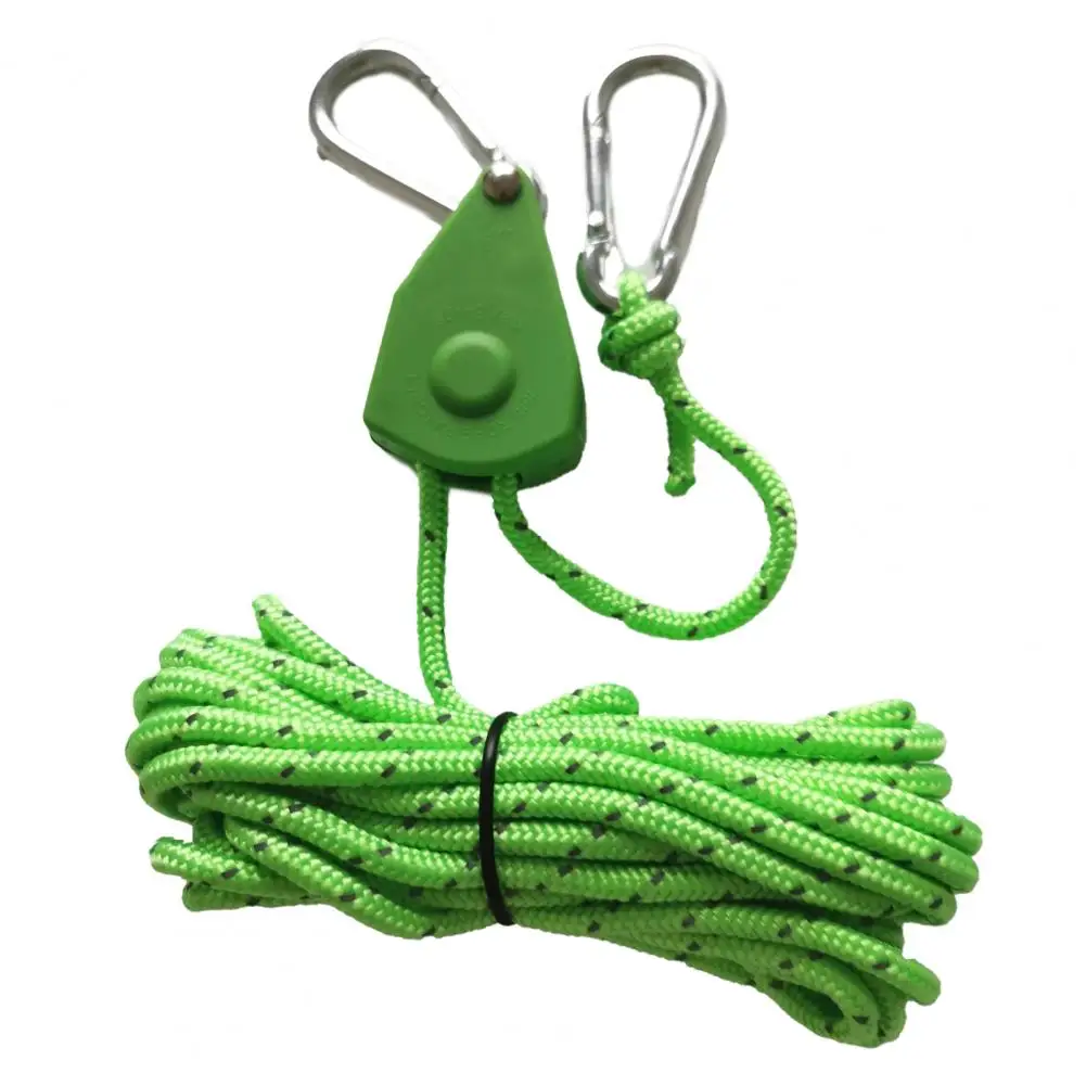 

Camping Canopy Rope Hanger High Strength Windproof Rope Adjustable Loose-Proof Design Wind Rope Clip Hanger with Carabiner