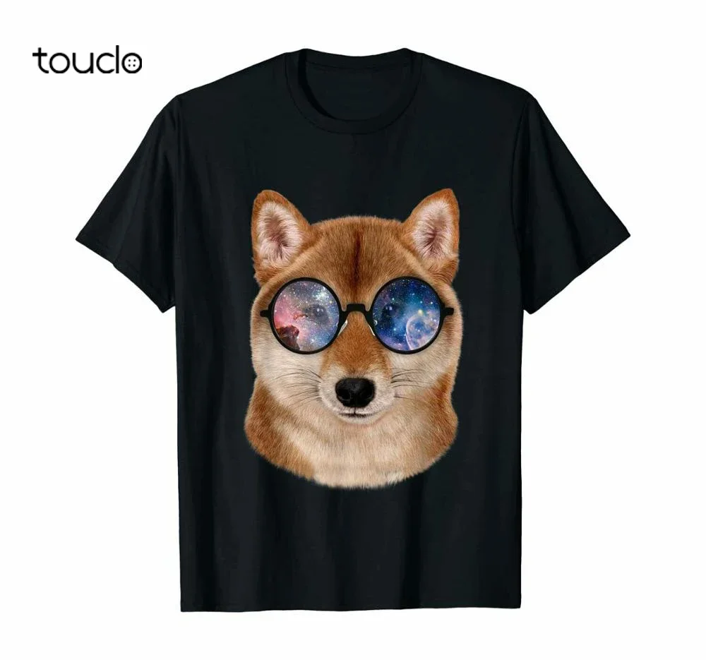 تي شيرت Shiba Inu In Retro Galaxy Glass، تي شيرت كلب ياباني