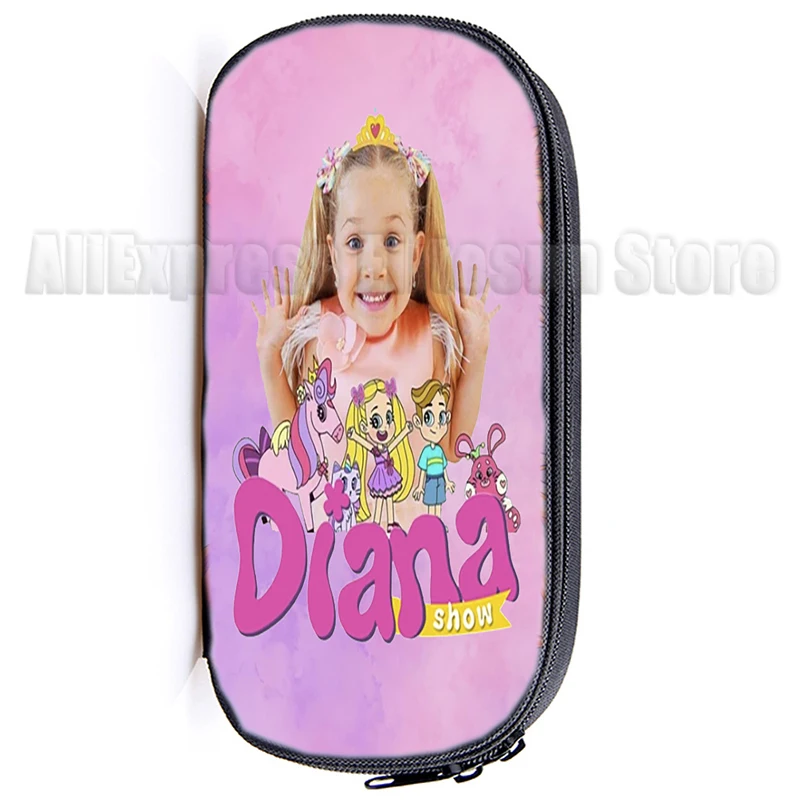 Kids Diana And Roma Show Pencil Case Cartoon Pen Bag Students Girls School Stationery Storage Kids Kawaii Pen Box