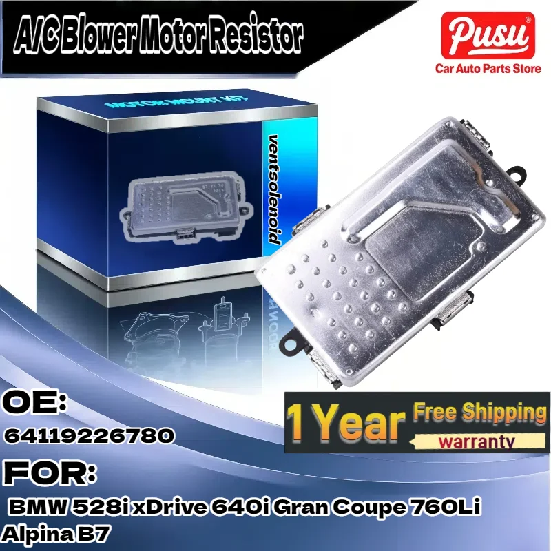 

For BMW 528i xDrive,640i Gran Coupe,760Li,Alpina B7 | A/C Blower Motor Resistor | Part 64119226780