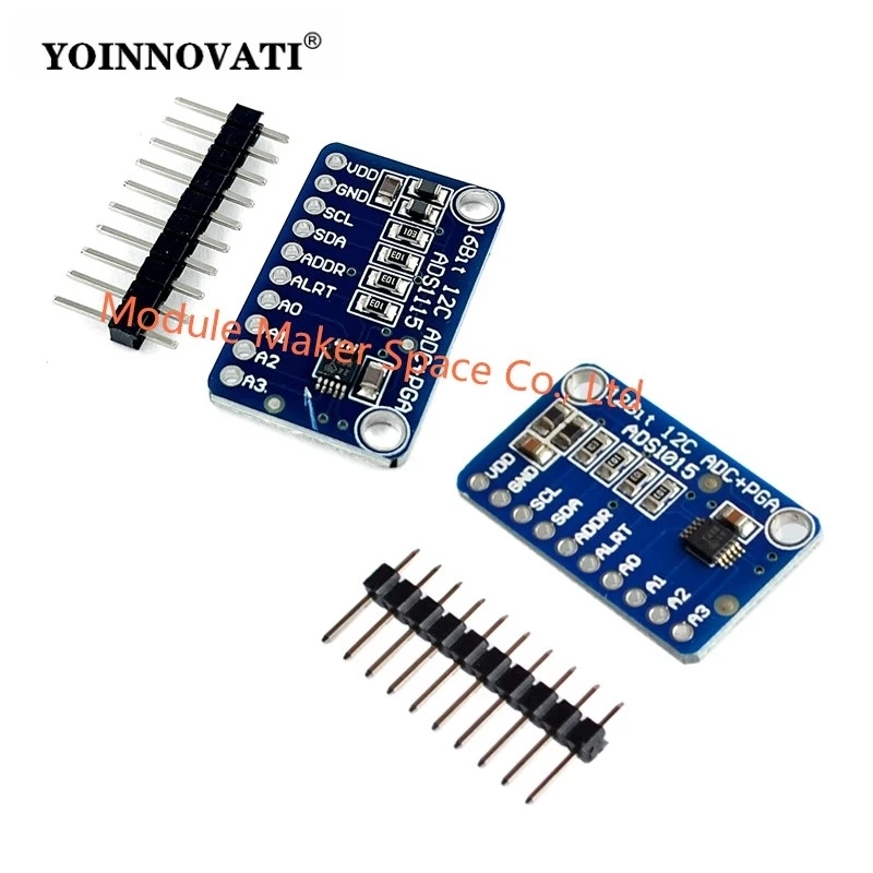 ADS1115 ADS1015 16 Bit I2C Module Precision ADC 4 Channel Development Board Pro Gain Amplifier 2.0V to 5.5V for Arduino RPi