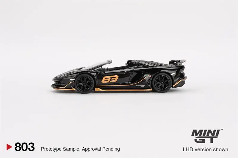 **Pre-Order** MINI GT 1:64 Aventador SVJ 63 Roadster Nero Aldebaran Black LHD Diecast Model Car