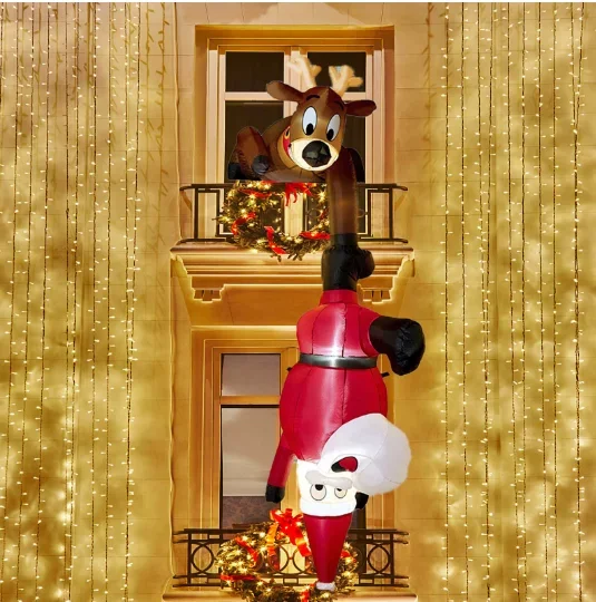 Christmas Inflatable Decoration Toy Built-in Led Lights Inflatable Model  Xmas Party Gongflable Old Snowman Inflatable Air Model