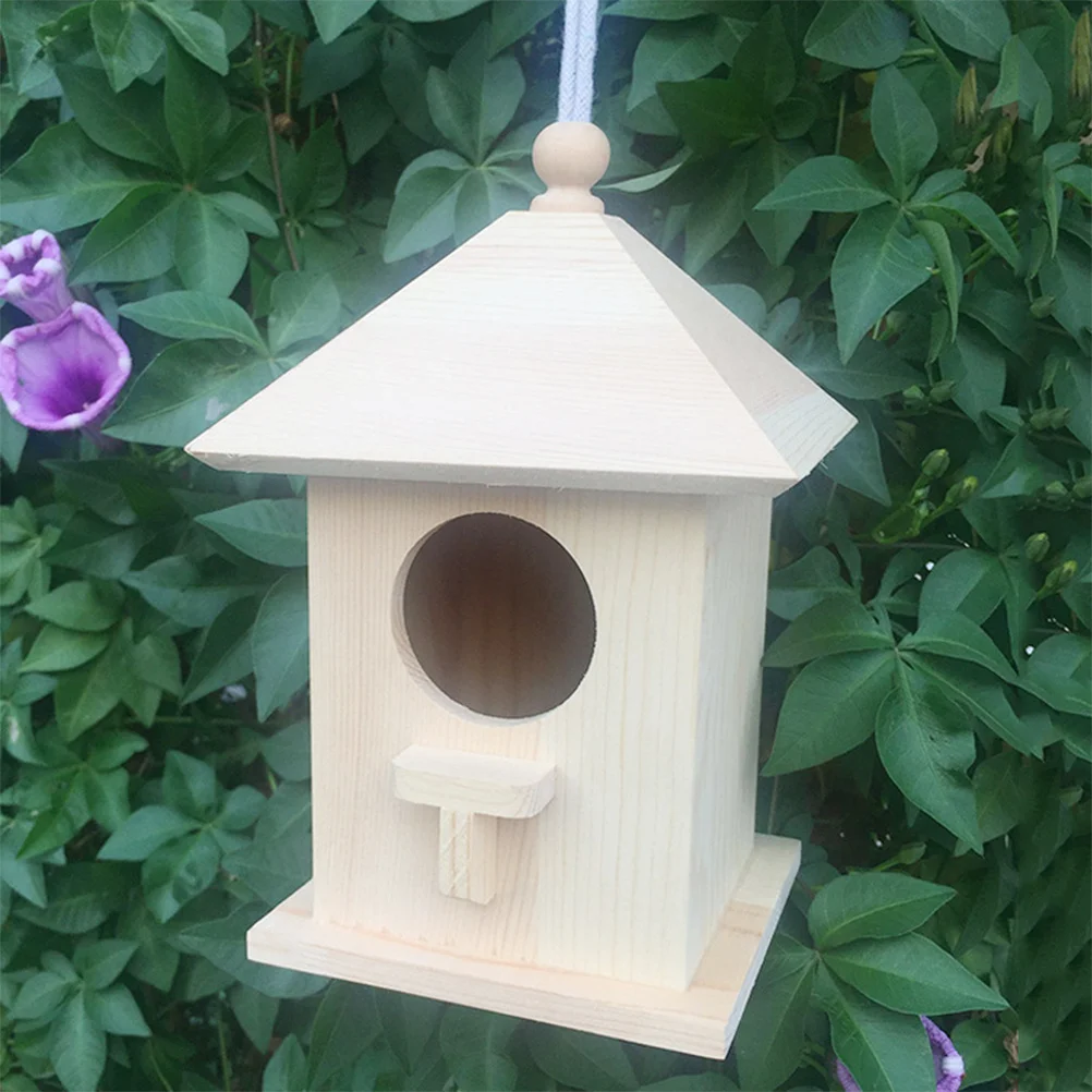 

Wood Bird Garden Nest Outdoor Natural Habitat for Canary Parrot Lark Yellowbird Comfortable Sleeping Play Area Birds Supplies