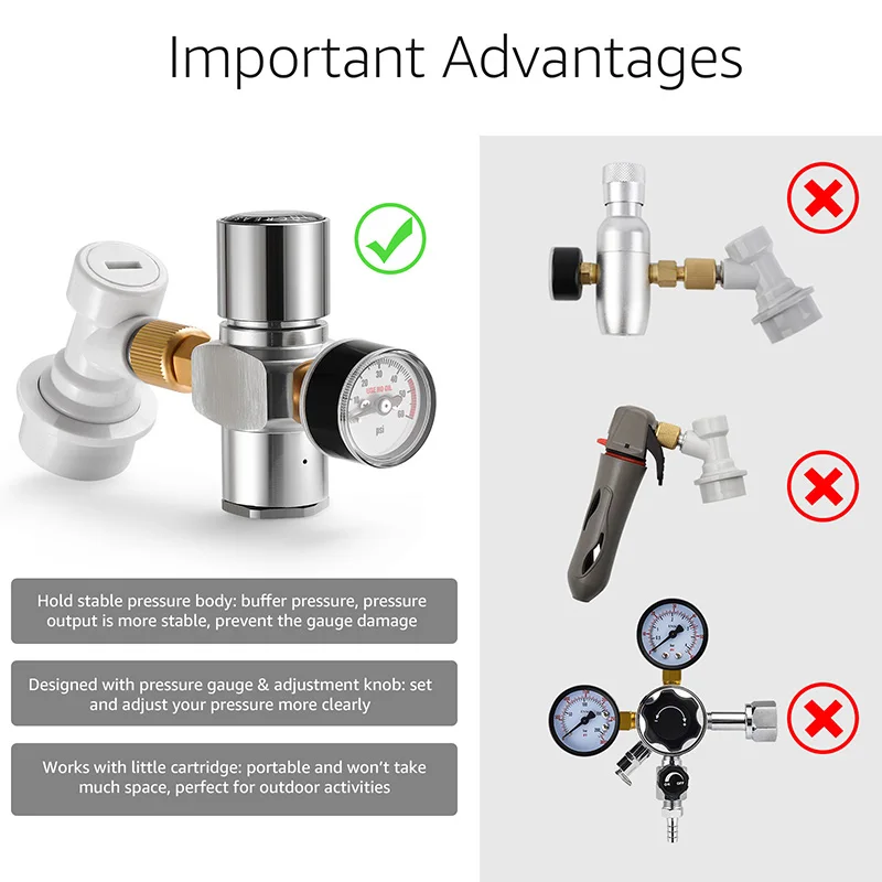 Регулятор Co2 для домашнего пивоварения с комплектом отключения шарового замка, мини-зарядное устройство Co2 0-60 PSI, аксессуары для пивоварения и карбоната