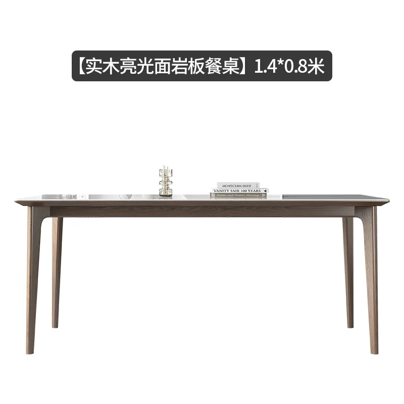 Noce Nordic minimalista casa pequena retangular mesa de jantar com base completa