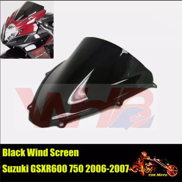 Motorcycle Double Bubble Windshield WindScreen Deflector Protector For Suzuki GSX-R 600 GSXR 750 K6 K7 GSXR600 GSXR750 2006 2007