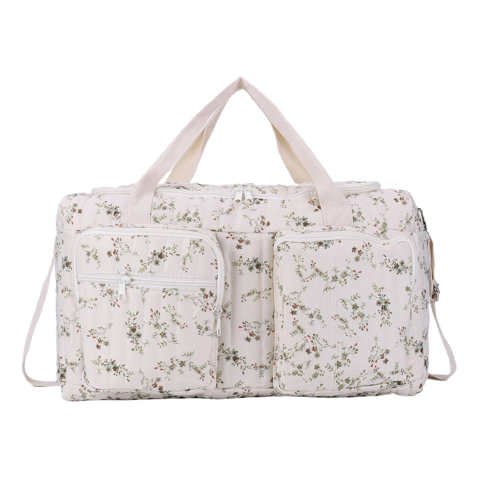 

Quilted Duffle Bag Baby Diaper Bag Large Capacity Mommy Bag Cute Weekender Bag for Hospital and Weekender Travel