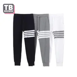 TB BROWIN men's sweatpants brand Y2K Luxury casual tide spring waffle autumn couple  four-bar striped cotton knitted Trousers