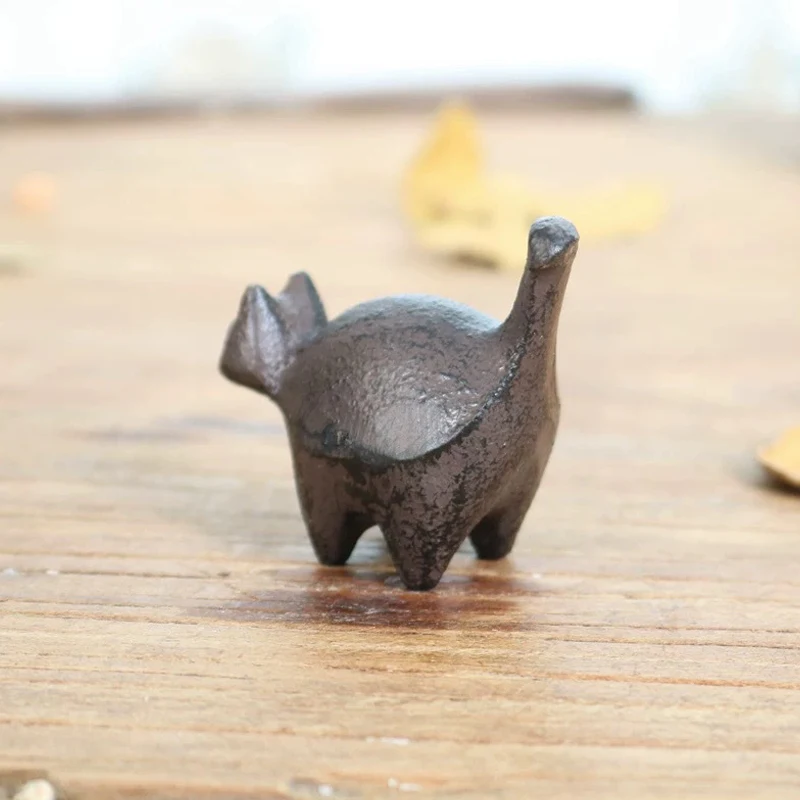 Vintage Cast Iron Cat Sculpture - Miniature Animal Figurine For Home, Office, And Garden Decor | Rustic Bookshelf Accent