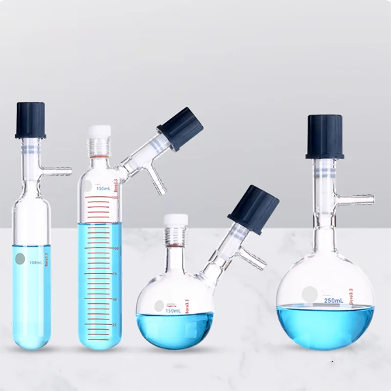 

Tube solvent storage bottle high vacuum valve with side branch storage bottle spherical cylindrical liquid storage bottle