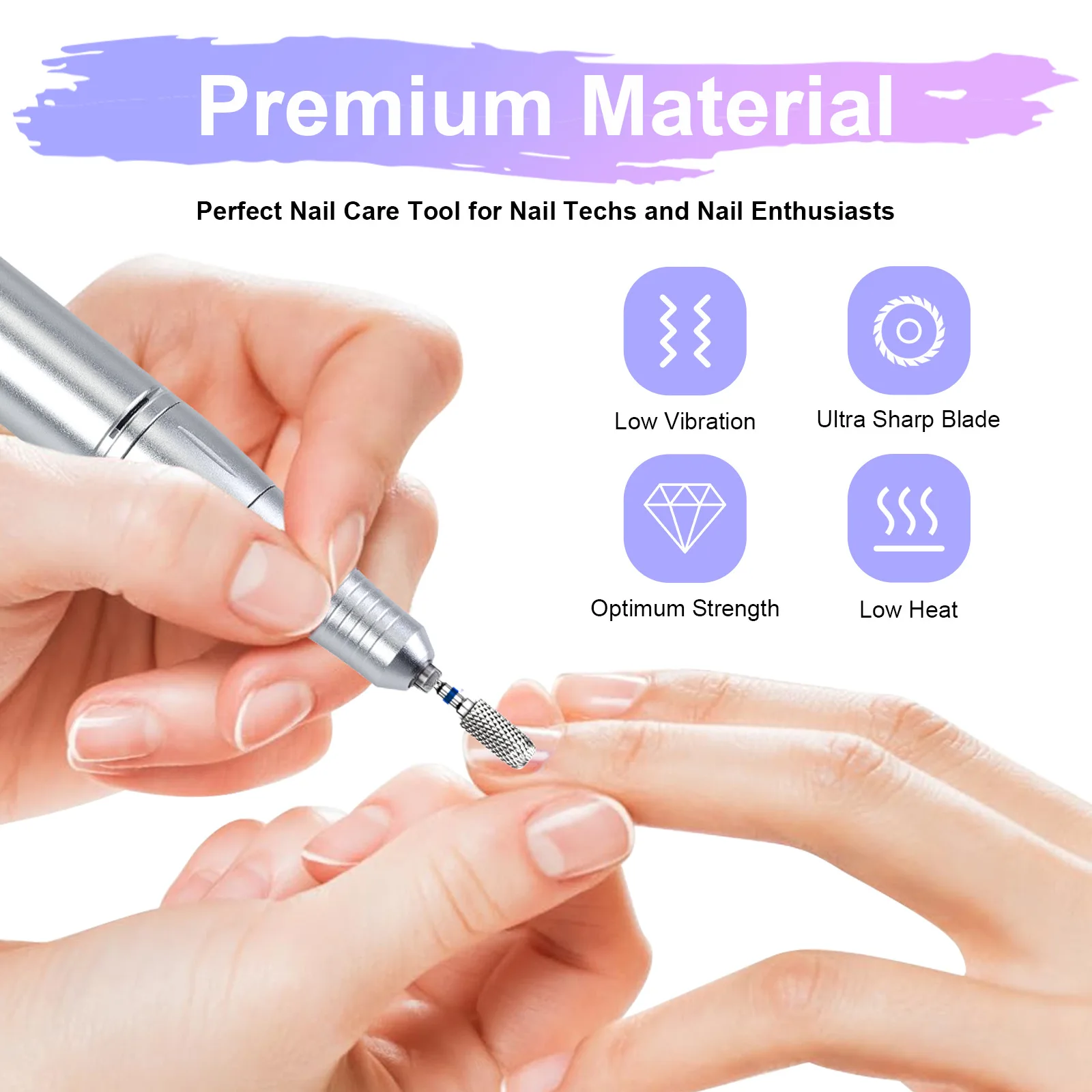 Brocas de carburo de tungsteno para uñas, accesorio de taladro eléctrico para uñas, fresas, eliminador de esmalte de Gel de piel muerta, herramientas de manicura, 1 Uds.