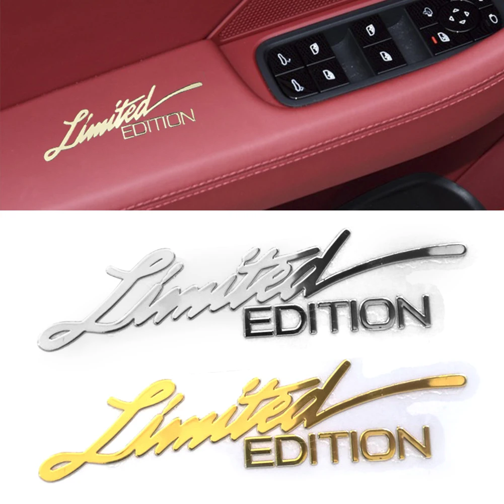 1/2pcs Limited Edition Car Sticker 3D Gold Body Emblem Badge Metal Sticker Decal Car Accessories Motorcycle Decals