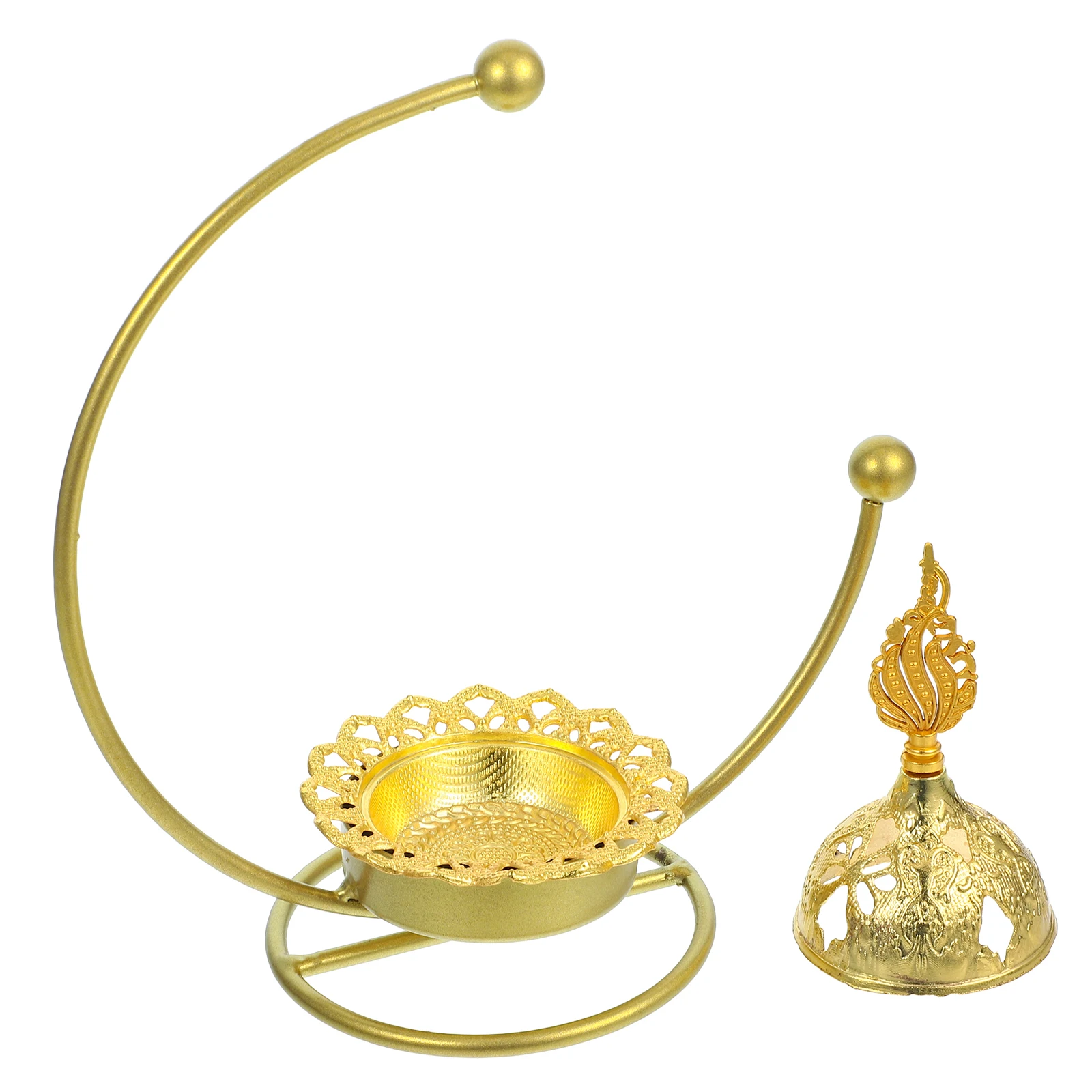 

Creative Metal Incense Burner Ornament Decorative Censer For Home Yoga Studio Sauna Room Aromatherapy Furnace Arabic Style Wax
