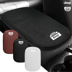 Car Armrest Storage Box Cover Auto Armrest Leather Cushion For Jeep Compass Renegade Wrangler JK Patriot Grand Cherokee Rubicon
