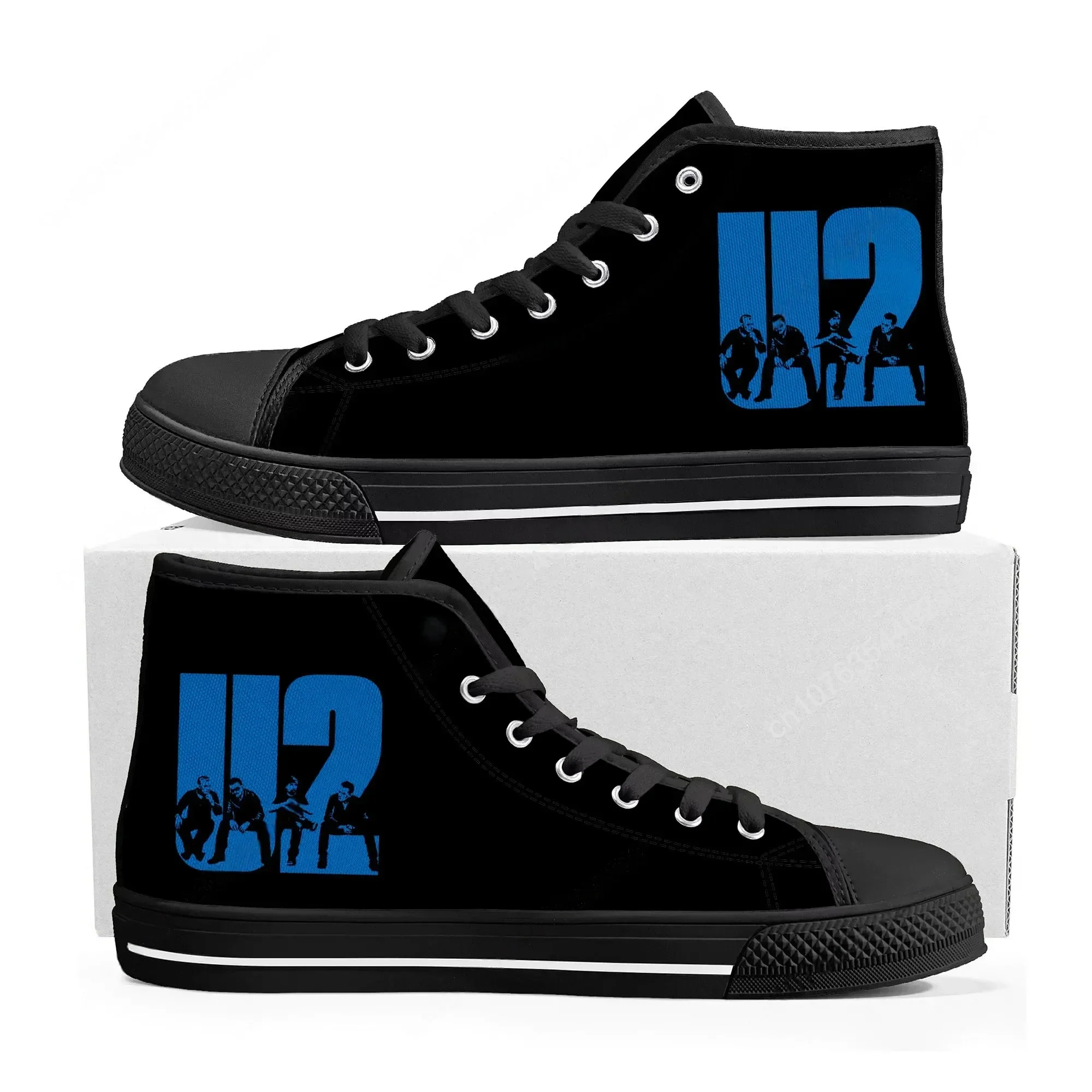 U2 High Top Shoes Men Women Teenager Canvas Walking Sneaker Rock Band Music Fans Sneakers Couple Footwear Custom Shoe Unisex