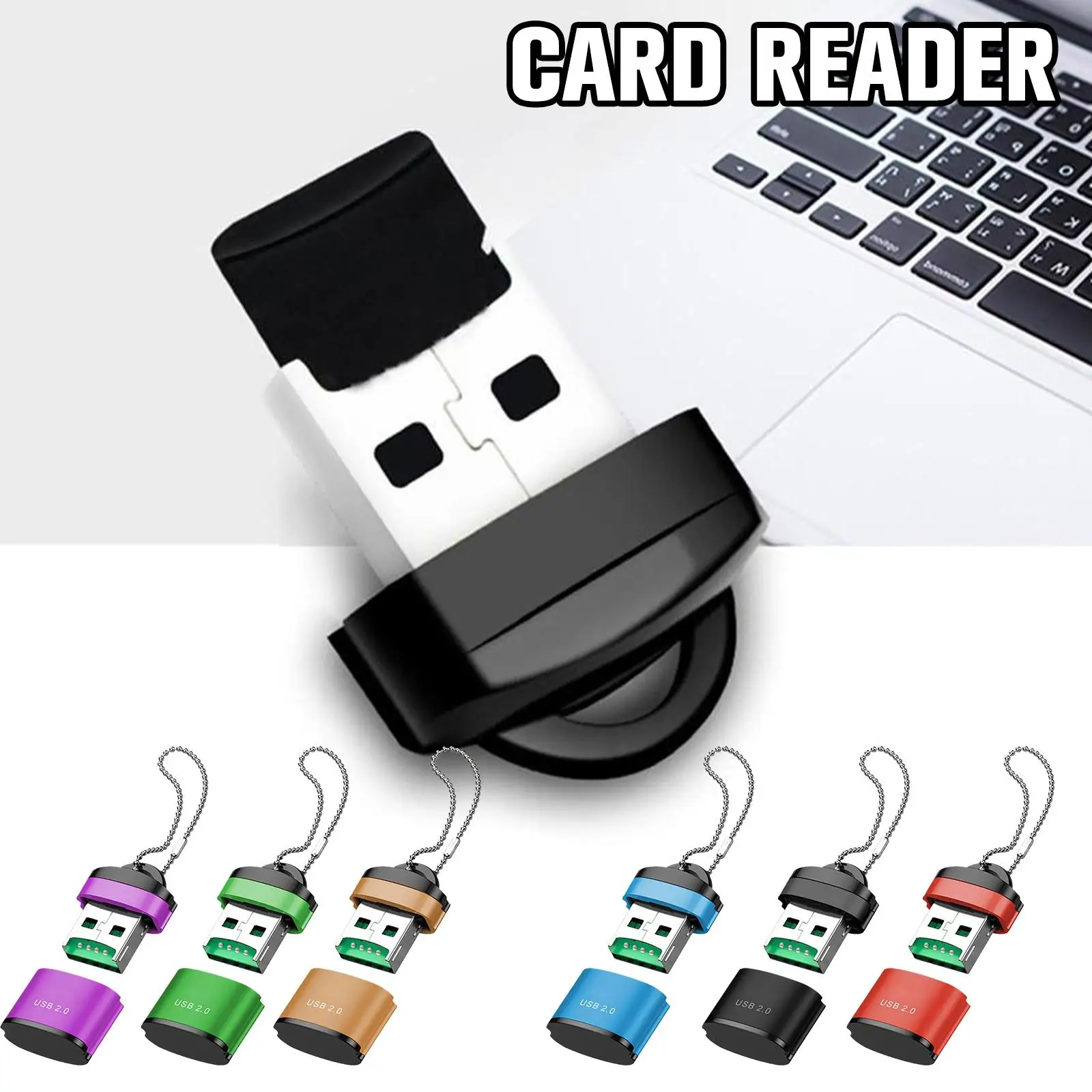 Kawau Card Reader 2.0 USB High Speed Adapter with TF Card Slot C286 Max Support 128GB Memory Card Reader for Computer