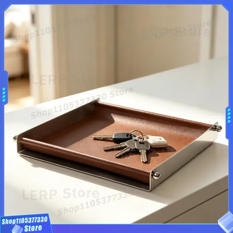 Modern Creative Leather Aromatherapy Tray for Living Room Bedroom Desktop Storage Ornament Simple Design Model Room Sales