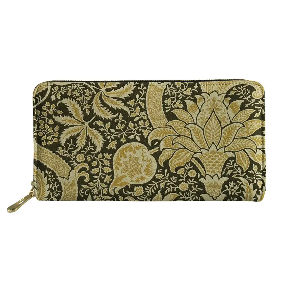 William Morris pimpernel fabric Long Wallets  Zipper Phone Bag for Girls Clutch Purse Carteira Handbags Notecase 2022