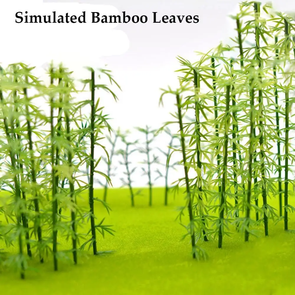 10 PCs Plastic Miniature Model Tree Scenery Landscape Bamboo Tree Sand Table Model Simulation Green Plants Home Decoration