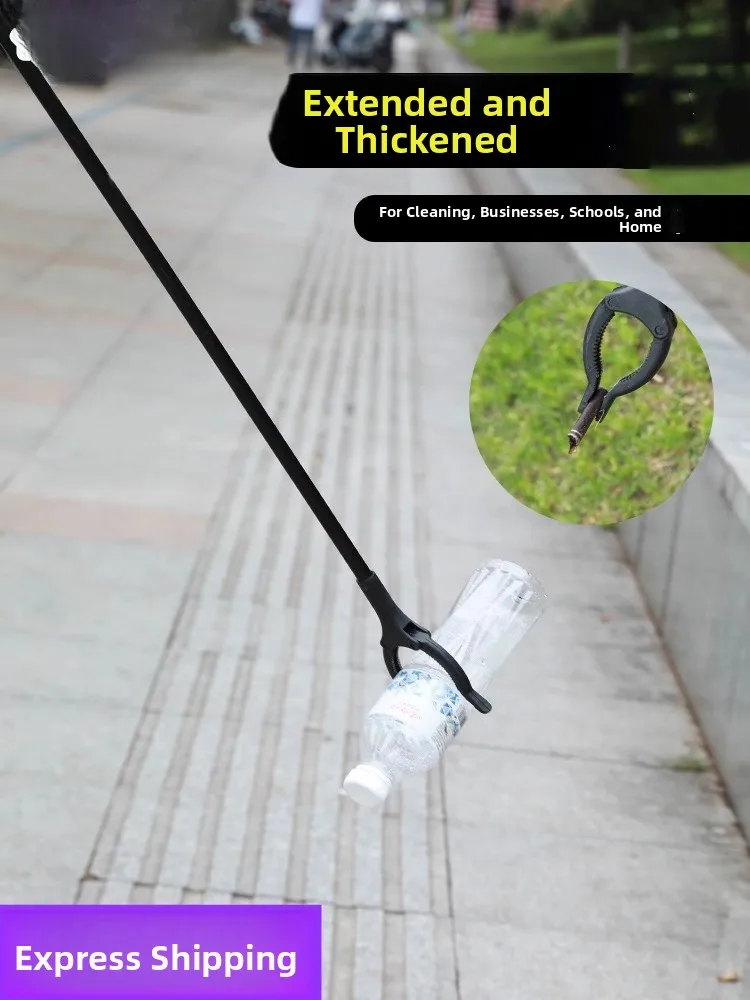 Long Handle Thickened Trash Grabber Clamp No Bending Waist Household Cleaning Tool Maternity Friendly Waste Pickup Tool