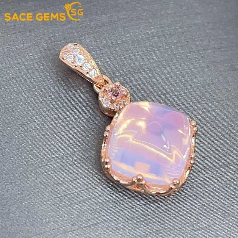 

SACE GEMS S925 Стерлинговое Серебро сертифицировано 10 мм Натуральная Бриллиантовая подвеска ожерелья для женщин помолвка бриллианты ювелирные изделия