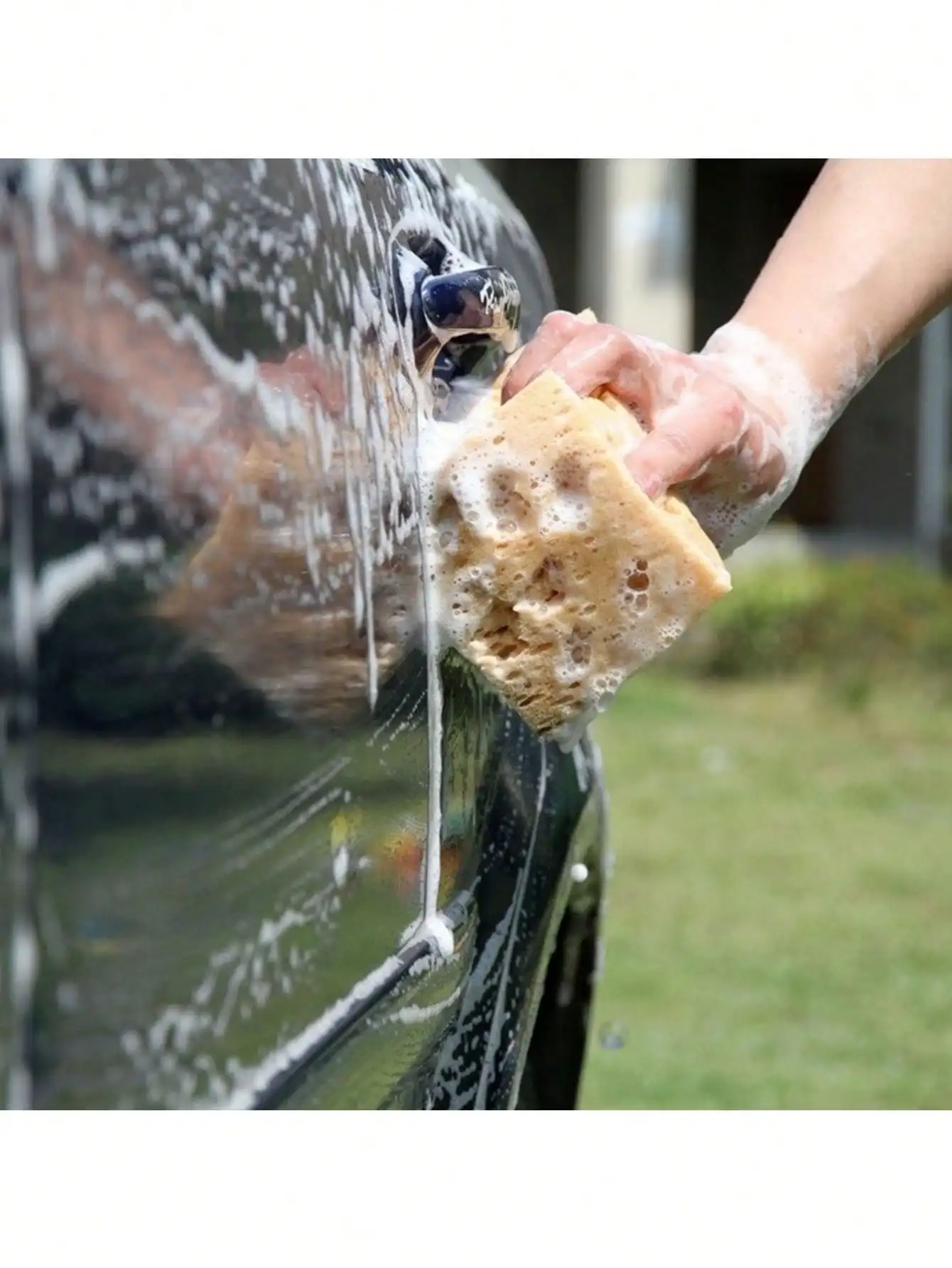 Car Wash Sponge - Compressed Packaging, Large Size, High Absorption, Foaming, Ideal For Automotive Use